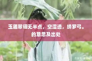 玉靥翠钿无半点，空湿透，绣罗弓。的意思及出处