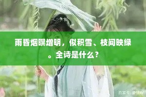雨昏烟暝增明，似积雪、枝间映绿。全诗是什么？