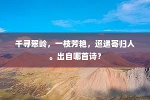 千寻翠岭，一枝芳艳，迢递寄归人。出自哪首诗？
