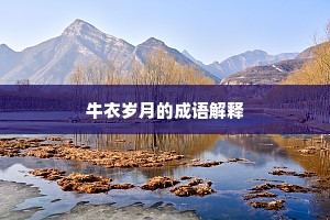 牛衣岁月的成语解释