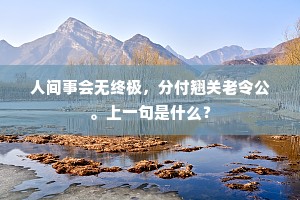 人间事会无终极，分付翘关老令公。上一句是什么？