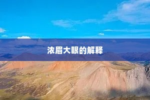 浓眉大眼的解释