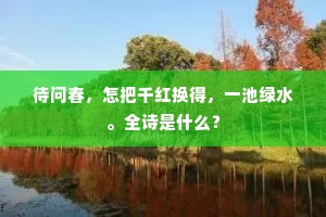 待问春，怎把千红换得，一池绿水。全诗是什么？