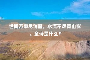 世间万事尽消磨，水流不尽青山影。全诗是什么？