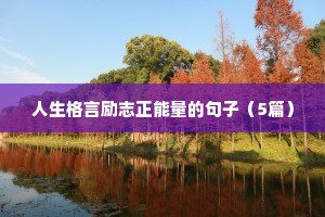 人生格言励志正能量的句子（5篇）