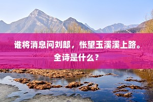 谁将消息问刘郎，怅望玉溪溪上路。全诗是什么？