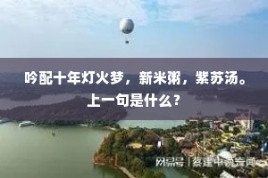 吟配十年灯火梦，新米粥，紫苏汤。上一句是什么？