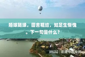 婚嫁随缘，田舍粗给，知足生惭愧。下一句是什么？