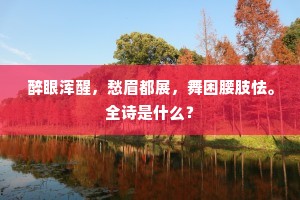 醉眼浑醒，愁眉都展，舞困腰肢怯。全诗是什么？