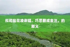 拟和盐花凌谢韫，巧思翻成金注。的释义