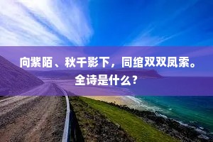 向紫陌、秋千影下，同绾双双凤索。全诗是什么？