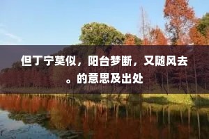但丁宁莫似,阳台梦断,又随风去。的意思及出处 但丁宁莫似,阳台梦断,又随风去。的意思及出处