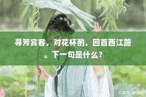 寻芳宾客，对花杯酌，回首西江路。下一句是什么？
