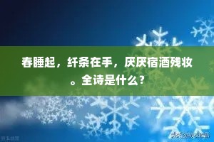 春睡起，纤条在手，厌厌宿酒残妆。全诗是什么？