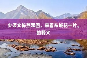 少须文栋燕双回，来看东城花一片。的释义