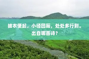 披衣便起，小径回廊，处处多行到。出自哪首诗？
