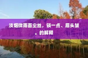 淡烟微雨面尘丝，锁一点、眉头皱。的解释