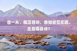 自一从、瓶沉簪折，杳知欲见无因。出自哪首诗？