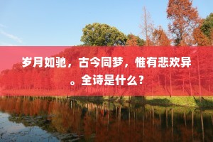 岁月如驰，古今同梦，惟有悲欢异。全诗是什么？