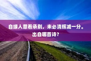 自缘人意看承别，未必清辉减一分。出自哪首诗？
