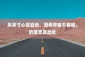 灰尽寸心犹自热，泪承双睫不能晴。的意思及出处