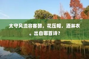 太守风流容客醉，花压帽，酒淋衣。出自哪首诗？