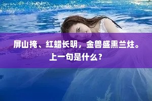 屏山掩、红蜡长明，金兽盛熏兰炷。上一句是什么？