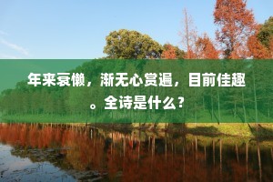年来衰懒，渐无心赏遍，目前佳趣。全诗是什么？