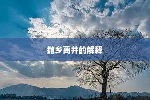 抛乡离井的解释