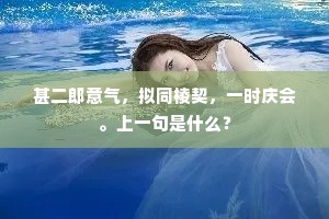 甚二郎意气，拟同棱契，一时庆会。上一句是什么？