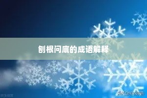 刨根问底的成语解释