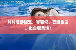 片片雕酥碾玉,寒苞似、已泄香尘。出自哪首诗? 片片雕酥碾玉,寒苞似、已泄香尘。出自哪首诗?