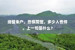 绮窗朱户，燕惧莺馆，多少人憔悴。上一句是什么？
