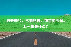 归去来兮，不如归去，铁定知今是。上一句是什么？