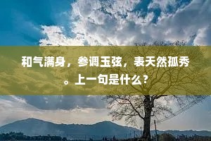 和气满身，参调玉弦，表天然孤秀。上一句是什么？