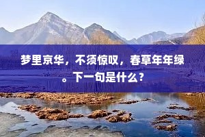 梦里京华，不须惊叹，春草年年绿。下一句是什么？