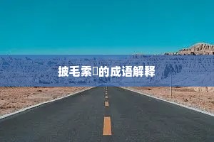 披毛索黡的成语解释