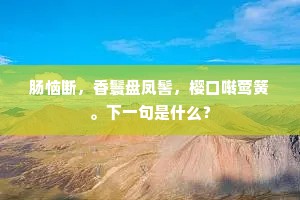 肠恼断，香鬟盘凤髻，樱口啭莺簧。下一句是什么？