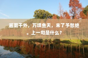 遍阑干外，万顷鱼天，未了予愁绝。上一句是什么？