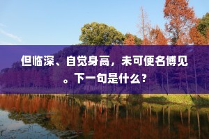 但临深、自觉身高，未可便名博见。下一句是什么？