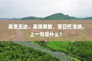 离思无边，离席易散，落日照清漪。上一句是什么？