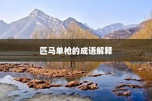 匹马单枪的成语解释