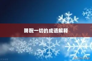 睥睨一切的成语解释