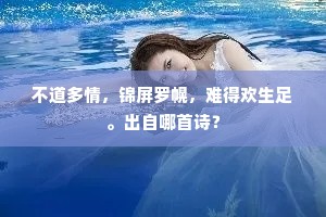 不道多情，锦屏罗幌，难得欢生足。出自哪首诗？
