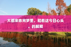 大都来昨宵梦里，和着这今日心头。的解释