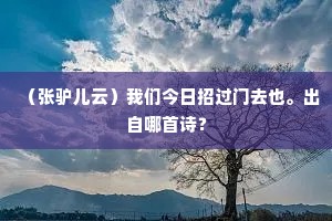 （张驴儿云）我们今日招过门去也。出自哪首诗？