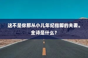 这不是你那从小儿年纪指脚的夫妻。全诗是什么？