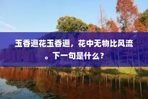 玉香逦花玉香逦,花中无物比风流。下一句是什么? 玉香逦花玉香逦,花中无物比风流。下一句是什么?