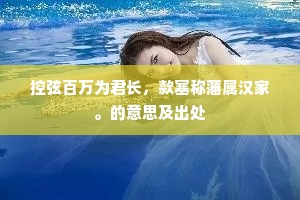 控弦百万为君长，款塞称藩属汉家。的意思及出处