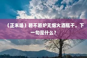 （正末唱）窘不窘炉无烟火酒瓶干。下一句是什么？